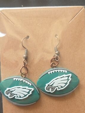 Eagles Football Earrings with Logo - Gameday Jewelry